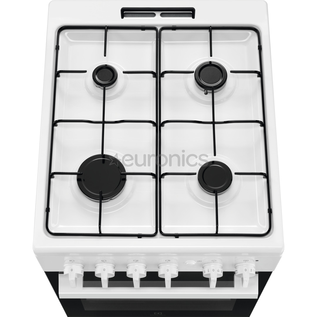 Electrolux, 59 L, laius 50 cm, valge - Gaasipliit gaasiahjuga