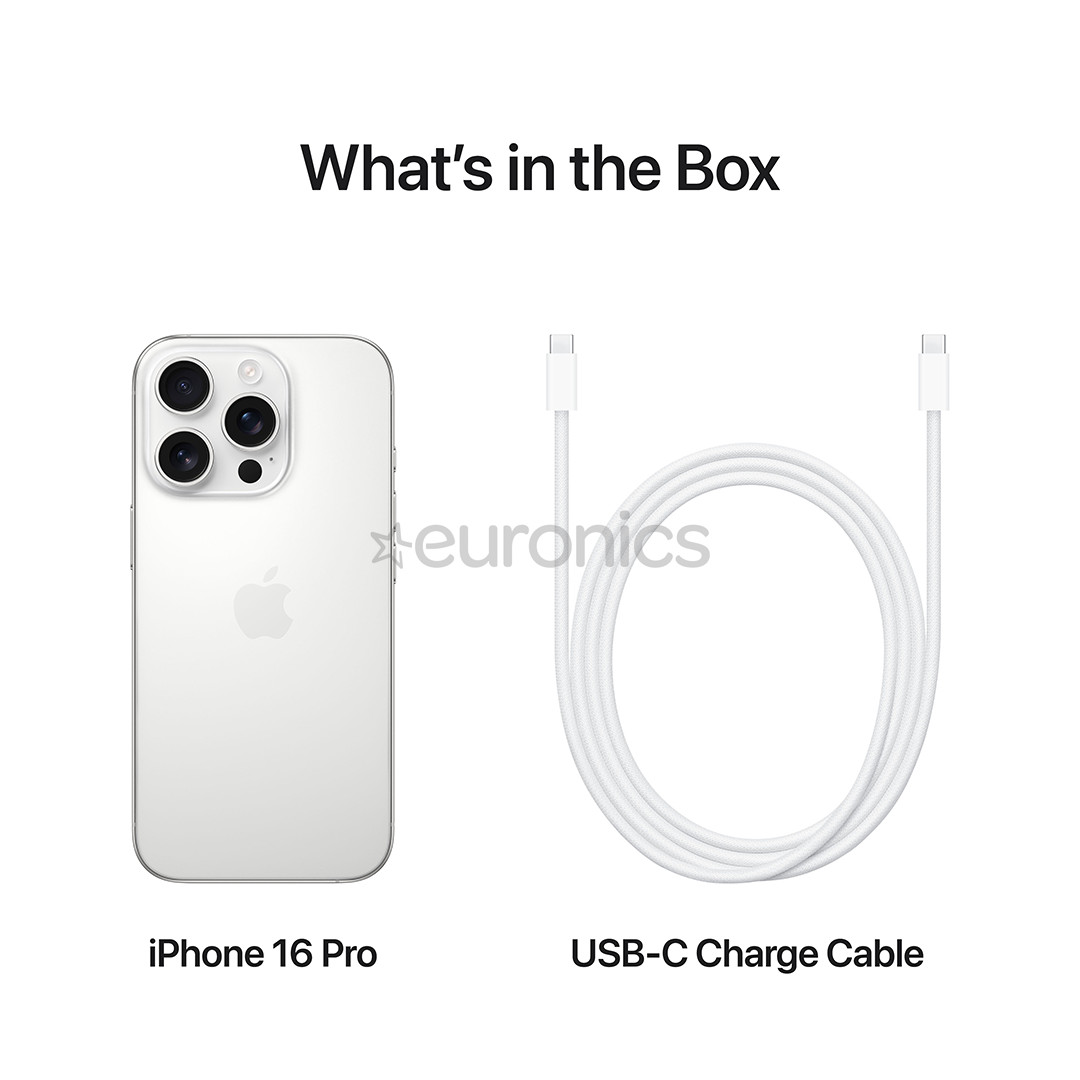 Apple iPhone 16 Pro, 256 ГБ, белый - Смартфон