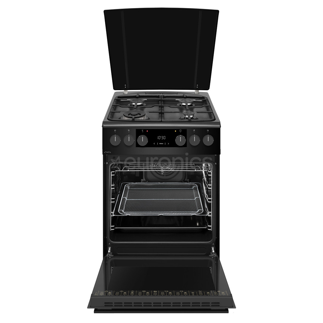 Hansa, 65 L, width 50 cm, matte black - Gas cooker with electric oven