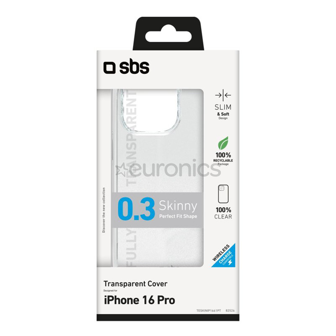 SBS Skinny cover, iPhone 16 Pro, läbipaistev - Ümbris