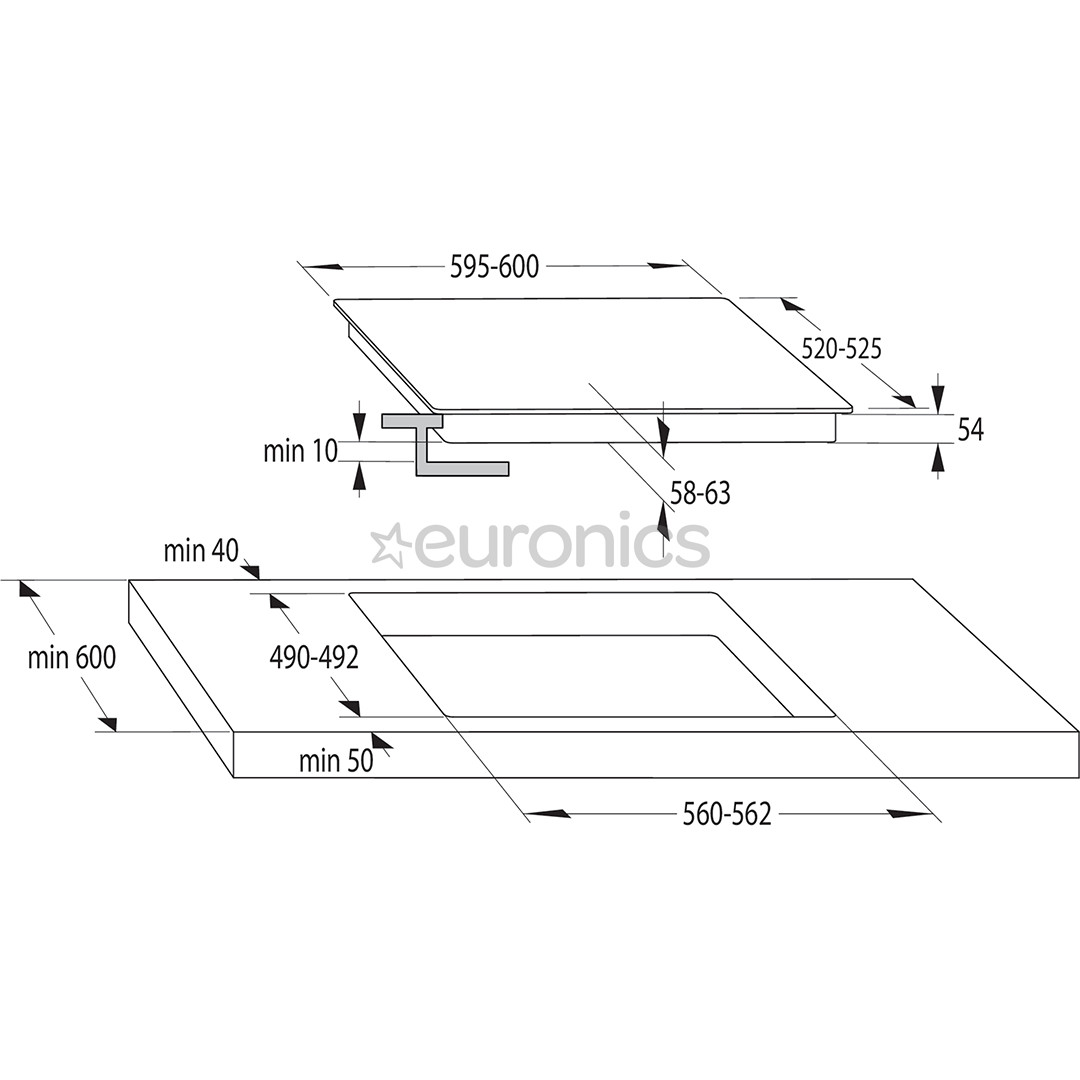 Gorenje, laius 59,5 cm, raamita, valge - Integreeritav induktsioonpliidiplaat
