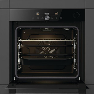 Gorenje, 77 L, pyrolytic cleaning, black - Built-in oven
