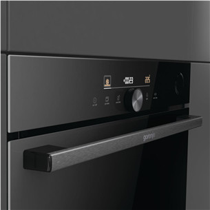 Gorenje, 77 L, pyrolytic cleaning, black - Built-in oven