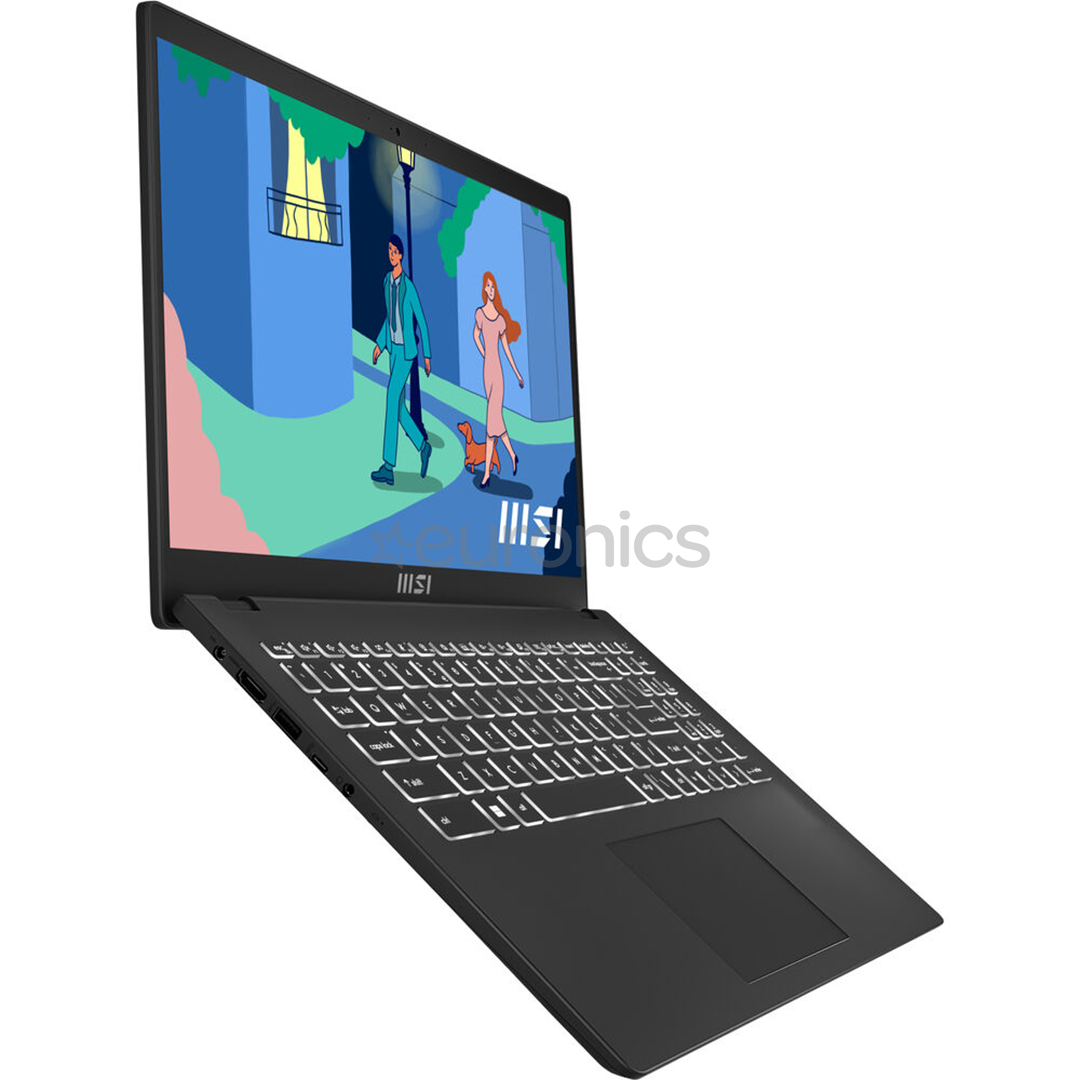 MSI Modern 15 B7M, 15,6'', Ryzen 7, 16 ГБ, 512 ГБ, W11P, черный - Ноутбук