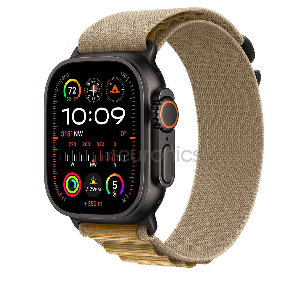 Apple Watch Alpine Loop, 49 mm, Medium, must titaan, pruun - Kellarihm