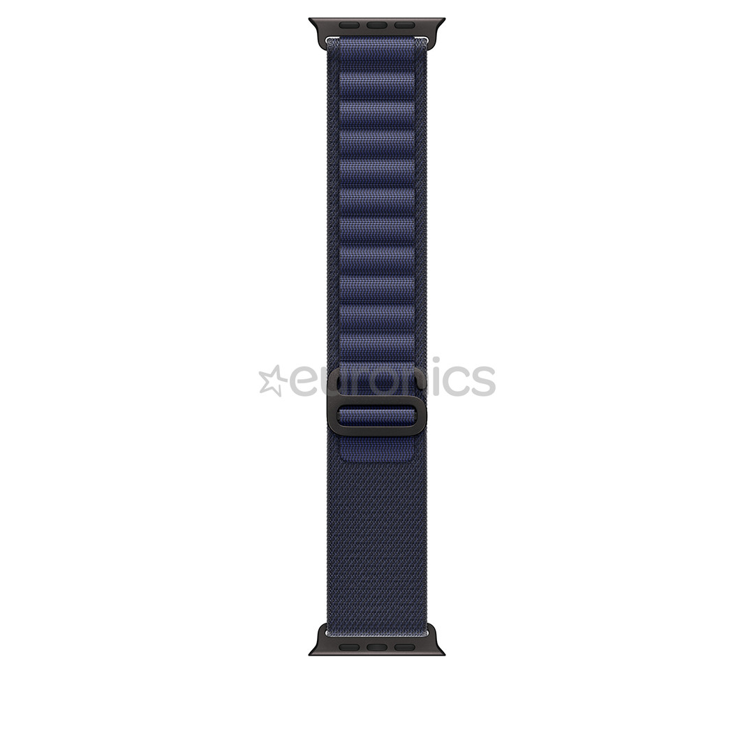 Apple Watch Alpine Loop, 49 мм, Large, черный титан, темно-синий - Ремешок для часов