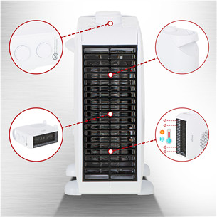 Adler, 2000 W, valge - Soojapuhur-ventilaator