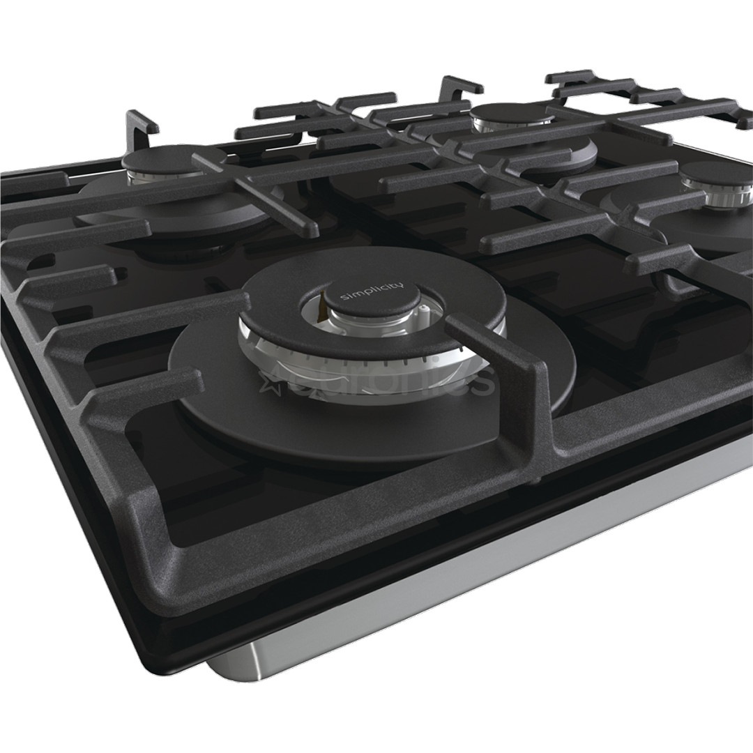 Gorenje, width 60 cm, black - Built-in gas hob