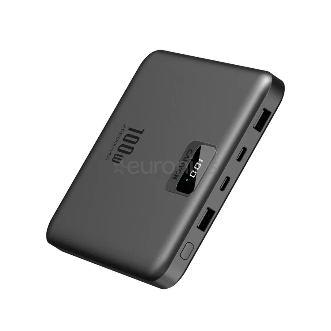 Canyon PB-2008, 100 W, 20000 mAh, tumehall - Akupank