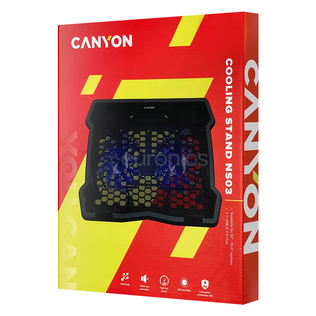 Canyon NS-03 Cooling Stand, 15,6'', must - Sülearvuti jahutusalus