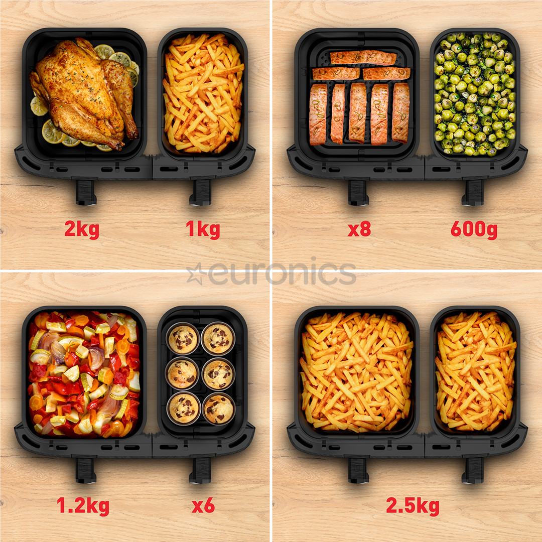 Tefal XXL Dual Easy Fry, 2700 W, 11 L, dark gray - Air fryer