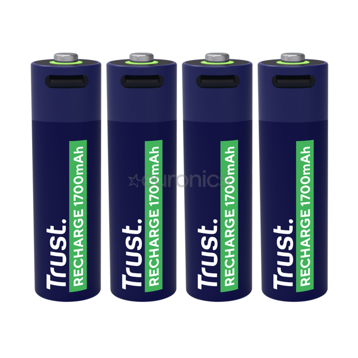 Trust USB-C rechargeable AA batteries, 4 шт. - Перезаряжаемые батарейки