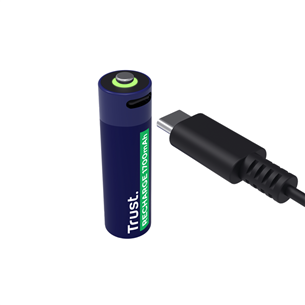 Trust USB-C rechargeable AA batteries, 4-pakk - Laetavad patareid