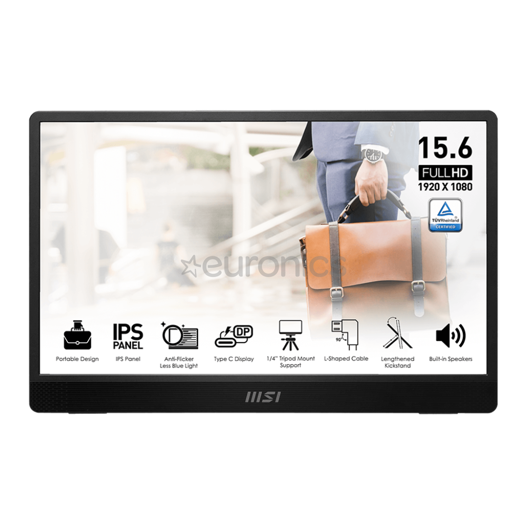 MSI PRO MP161 E2, 15,6'', Full HD, hall - Kaasaskantav monitor