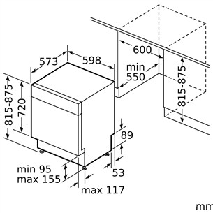Bosch, Seeria 4, 13 nõudekomplekti - Integreeritav nõudepesumasin