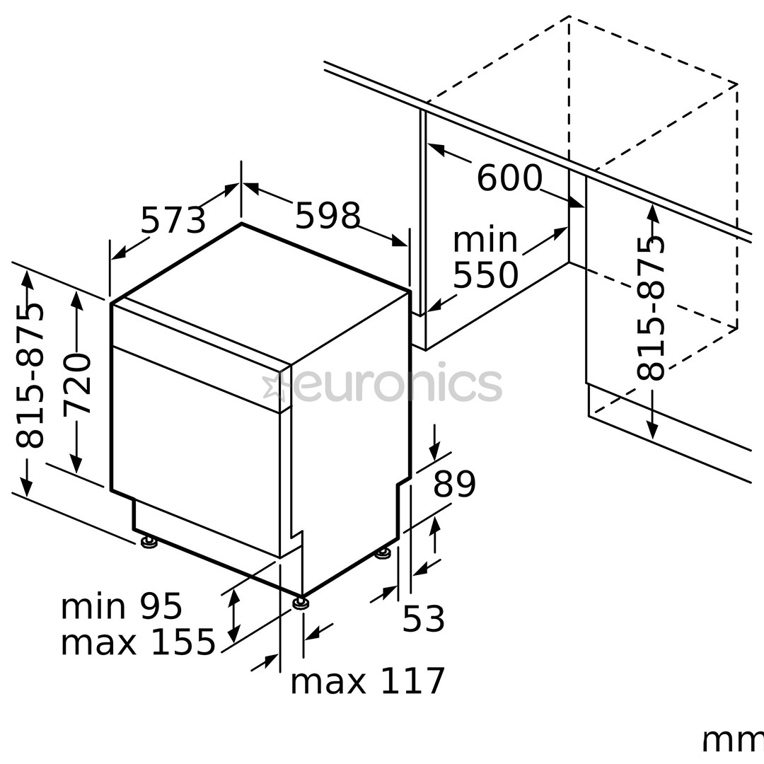 Bosch, Seeria 4, 13 nõudekomplekti - Integreeritav nõudepesumasin