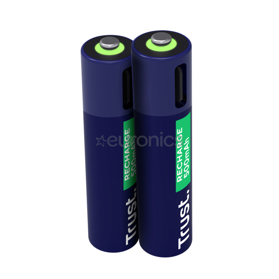 Trust USB-C rechargeable AAA batteries, 2-pakk - Laetavad patareid