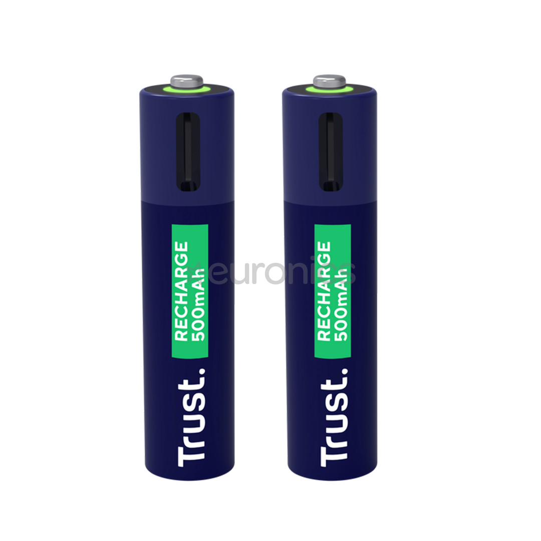 Trust USB-C rechargeable AAA batteries, 2-pakk - Laetavad patareid