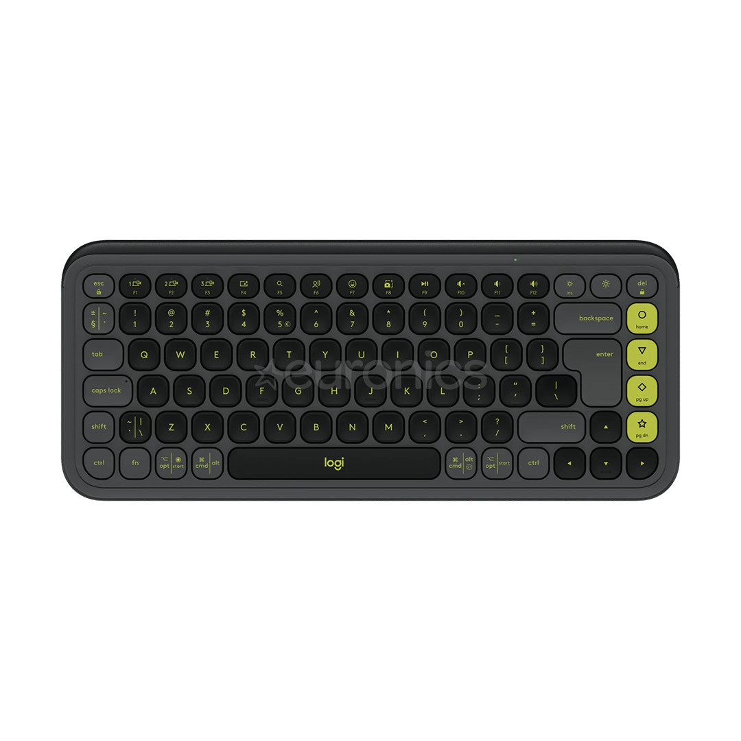 Logitech POP Icon Keys, US, graphite/green - Wireless keyboard