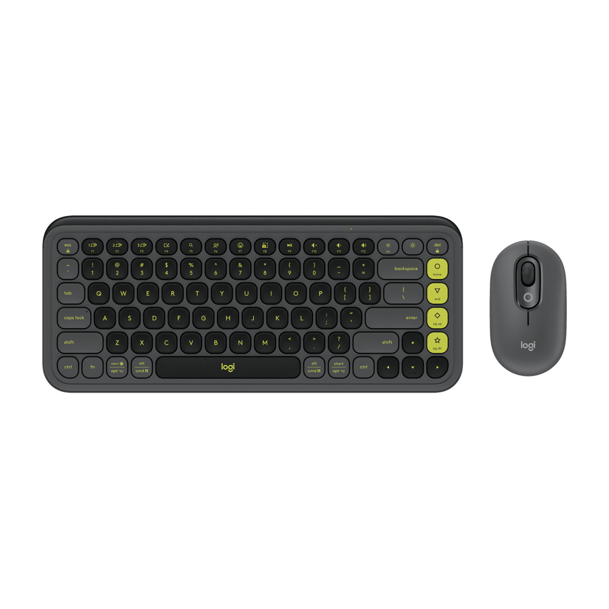 Logitech POP Icon Combo, US, темно-серый/зеленый - Беспроводной десктоп