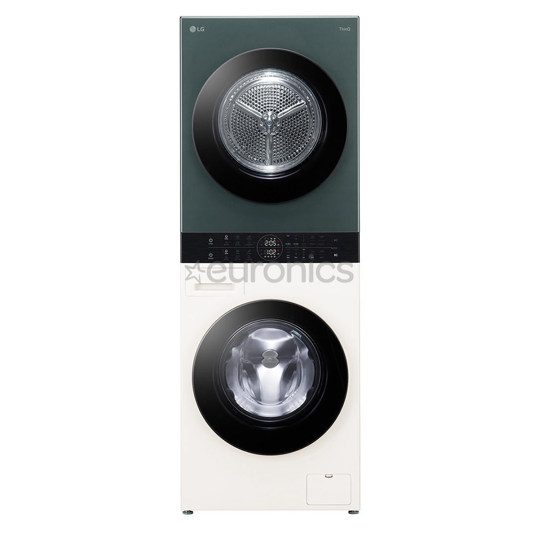 LG, 12 kg + 10 kg, sügavus 66 cm, 1400 p/min, beež/roheline - Pesumasin + Pesukuivati