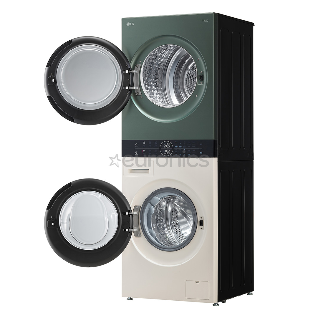 LG, 12 kg + 10 kg, sügavus 66 cm, 1400 p/min, beež/roheline - Pesumasin + Pesukuivati