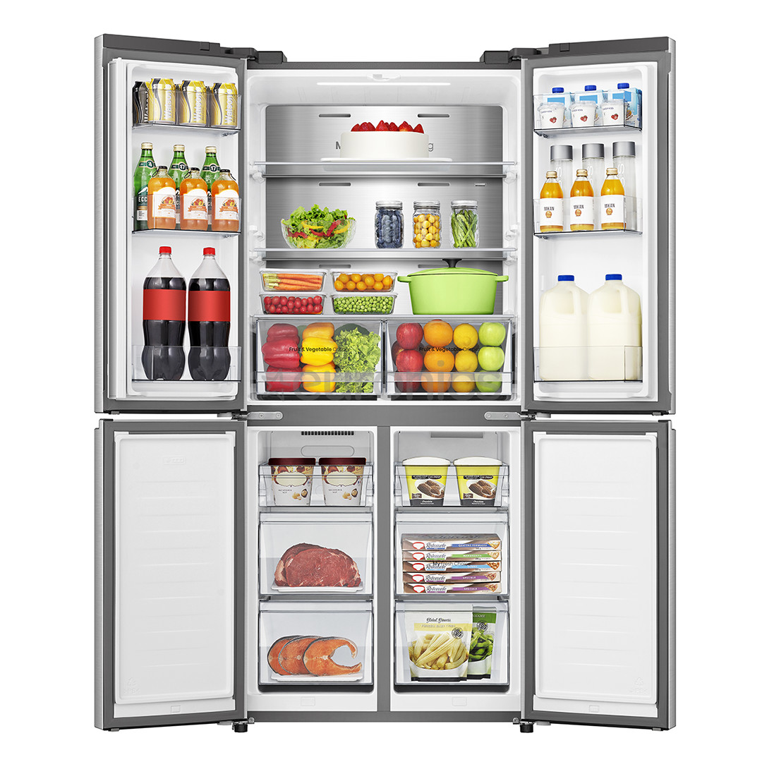 Hisense, Cross Door, No Frost, 483 л, высота 179 см, серый - SBS-холодильник