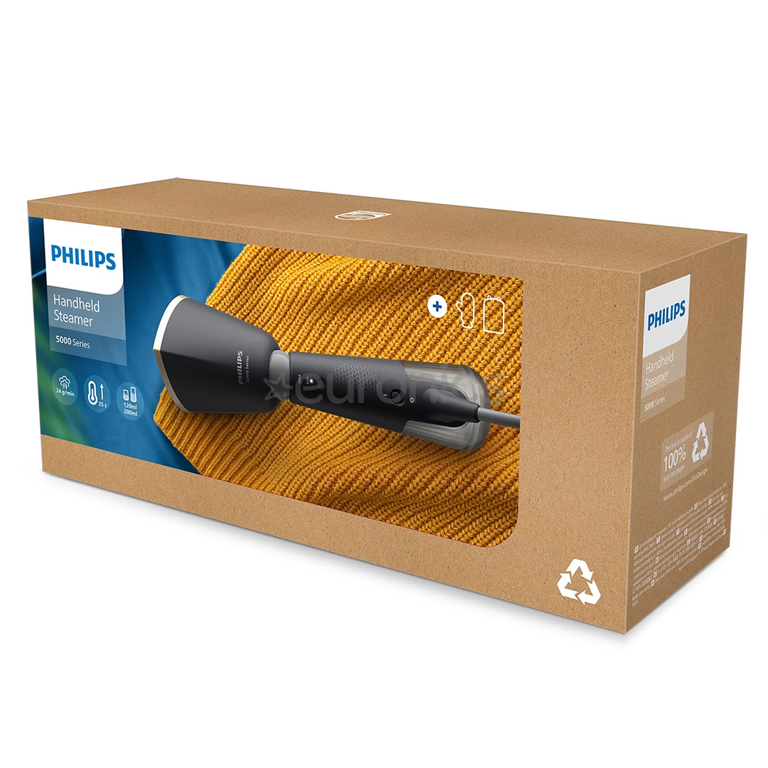 Philips 5000 Seeria, 1400 W, must - Käsi-aurukeskus