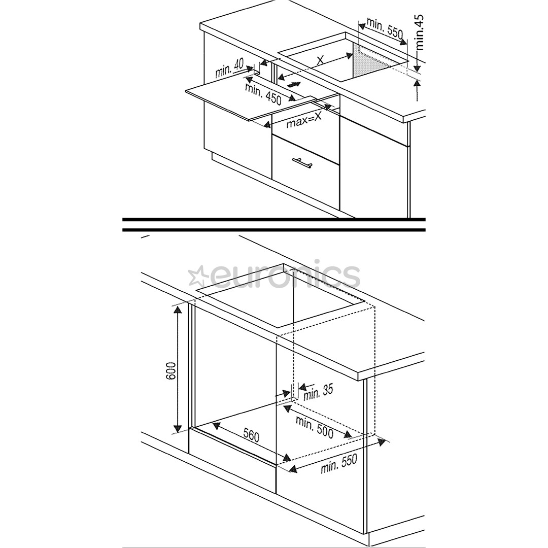 Beko, IndiFlex, width 59 cm, black - Built-in induction hob