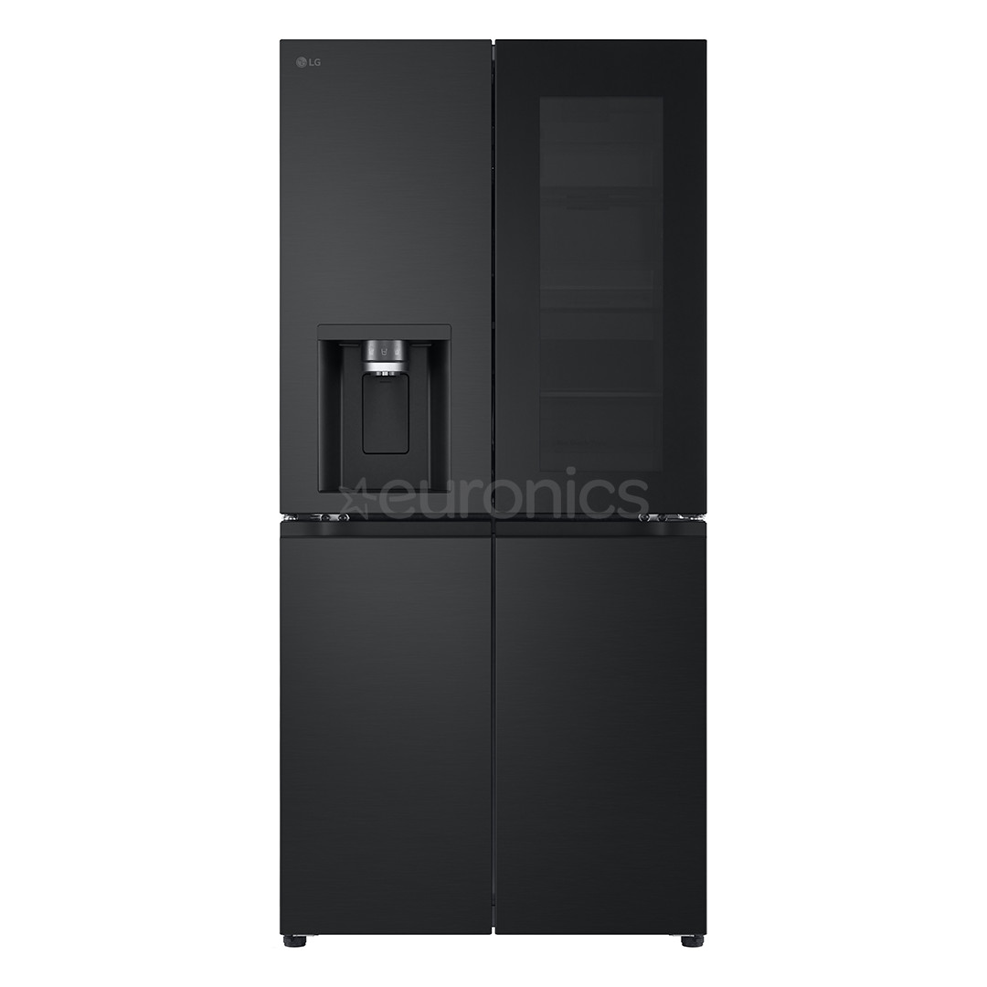 LG, NoFrost, Instaview, 508 л, высота 179 см, черный - SBS-холодильник