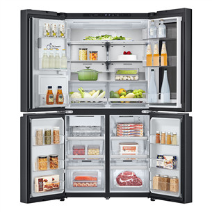 LG, NoFrost, 638 L, height 180 cm, black - SBS-Refrigerator