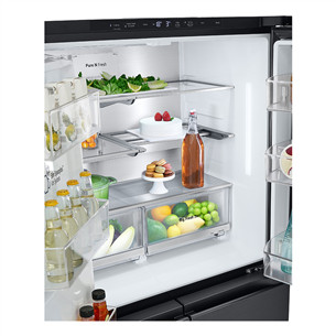LG, NoFrost, 638 L, height 180 cm, black - SBS-Refrigerator