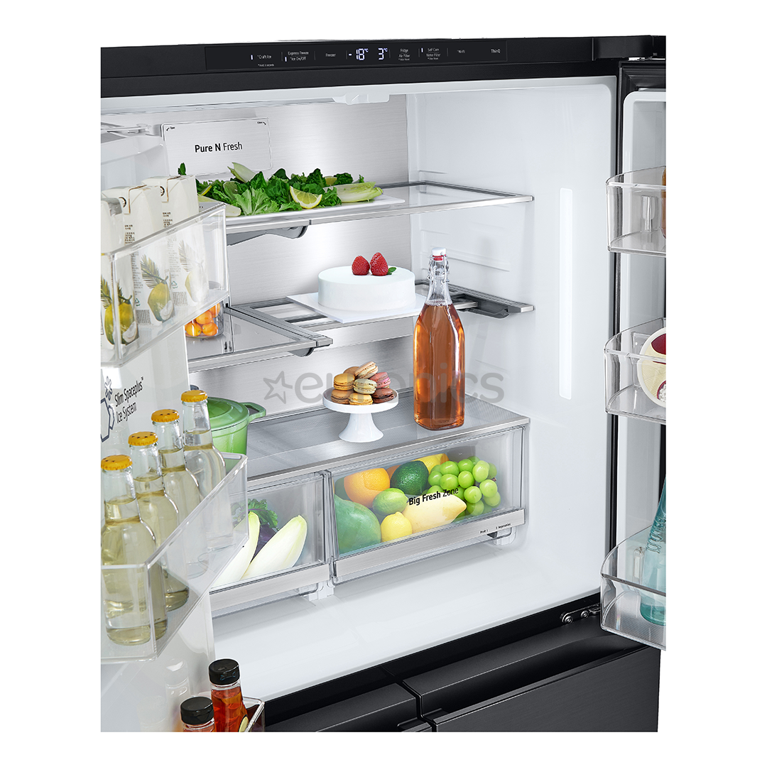 LG, NoFrost, 638 л, высота 180 см, черный - SBS-холодильник