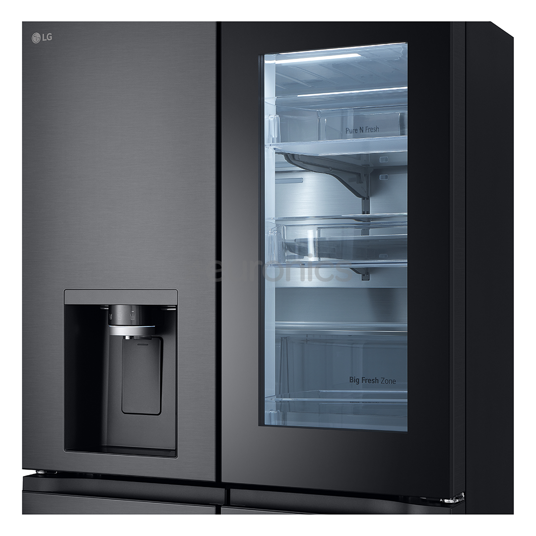LG, NoFrost, 638 л, высота 180 см, черный - SBS-холодильник