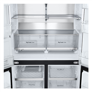 LG, NoFrost, 638 L, height 180 cm, black - SBS-Refrigerator