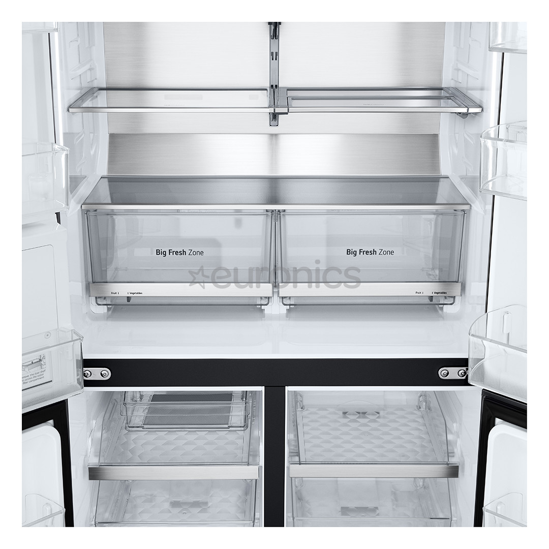 LG, NoFrost, 638 L, height 180 cm, black - SBS-Refrigerator