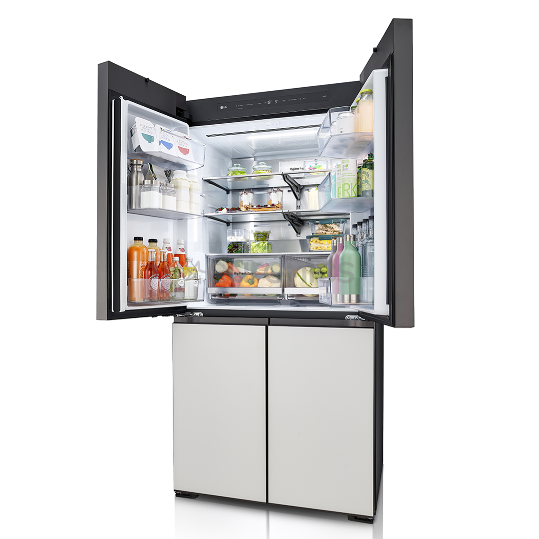 LG MoodUP, 617 L, kõrgus 187 cm, hall/valge - SBS-Külmik