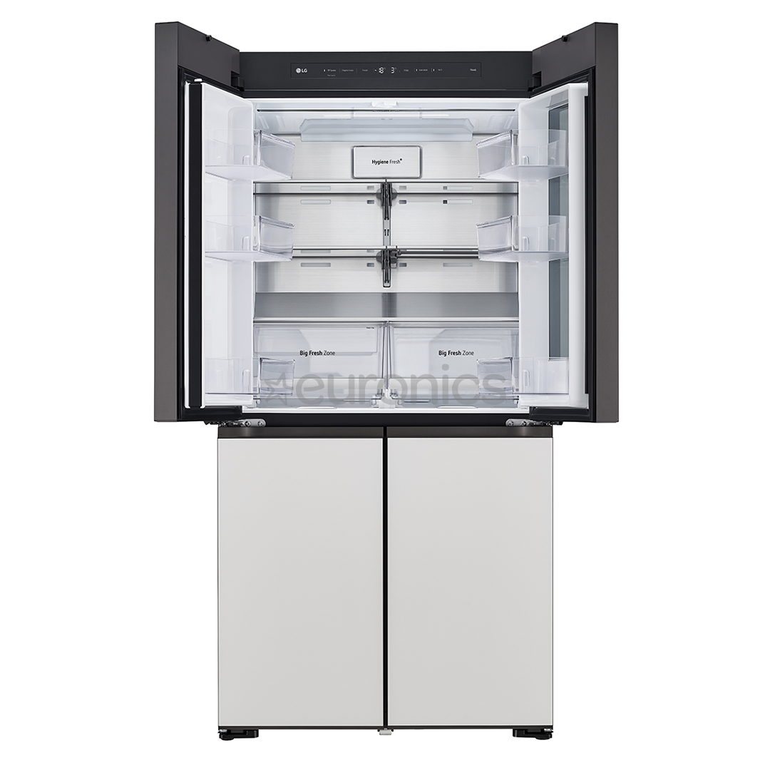 LG MoodUP, 617 L, kõrgus 187 cm, hall/valge - SBS-Külmik