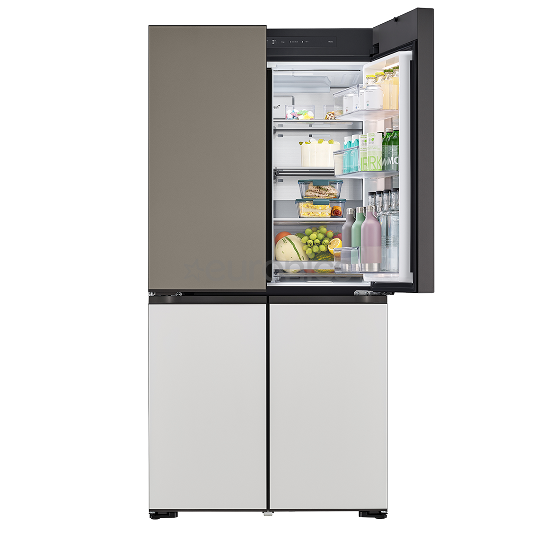 LG MoodUP, 617 L, kõrgus 187 cm, hall/valge - SBS-Külmik