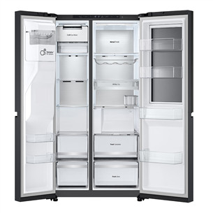 LG, InstaView, 628 л, высота 179 см, черный - SBS-холодильник