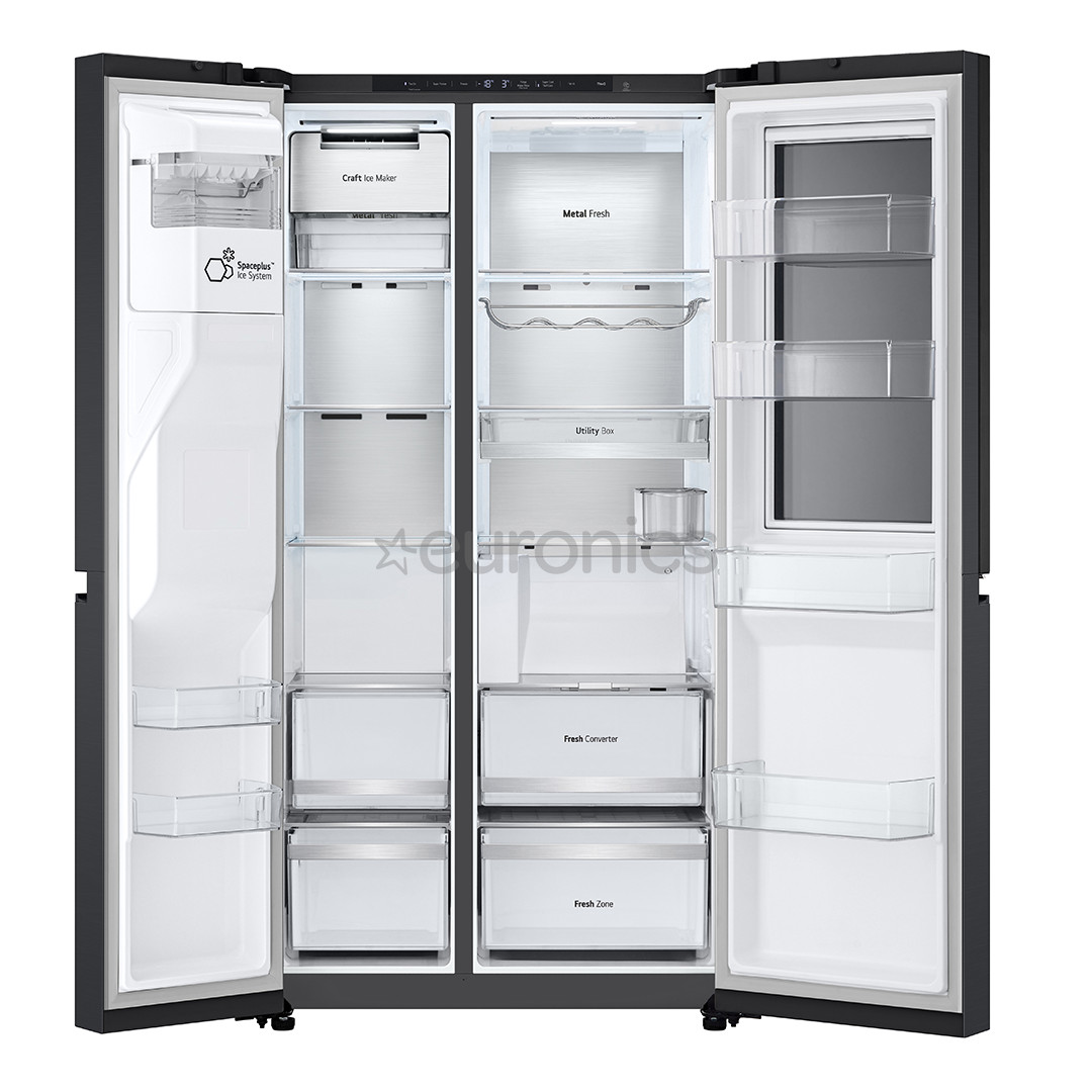 LG, InstaView, 628 л, высота 179 см, черный - SBS-холодильник