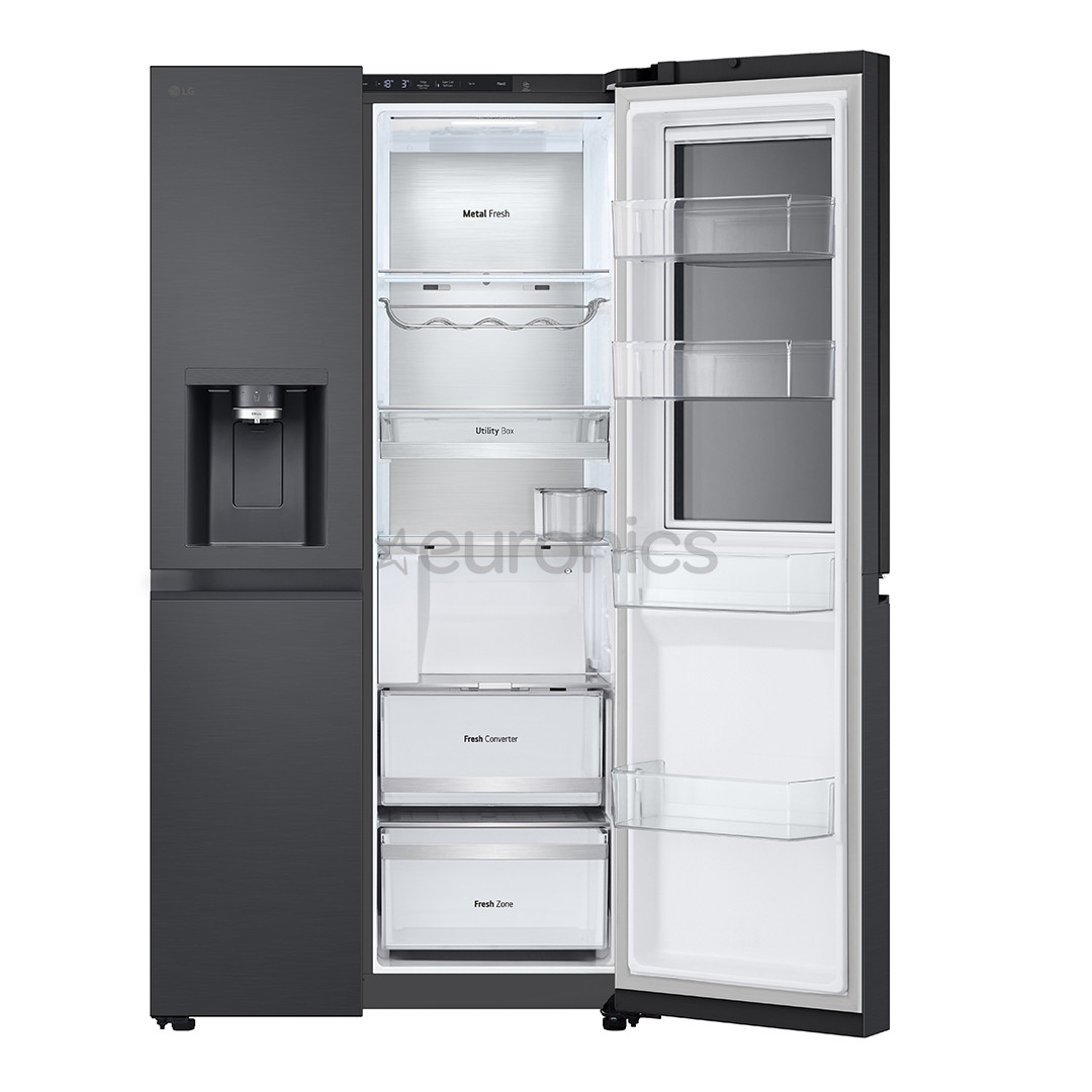 LG, InstaView, 628 л, высота 179 см, черный - SBS-холодильник