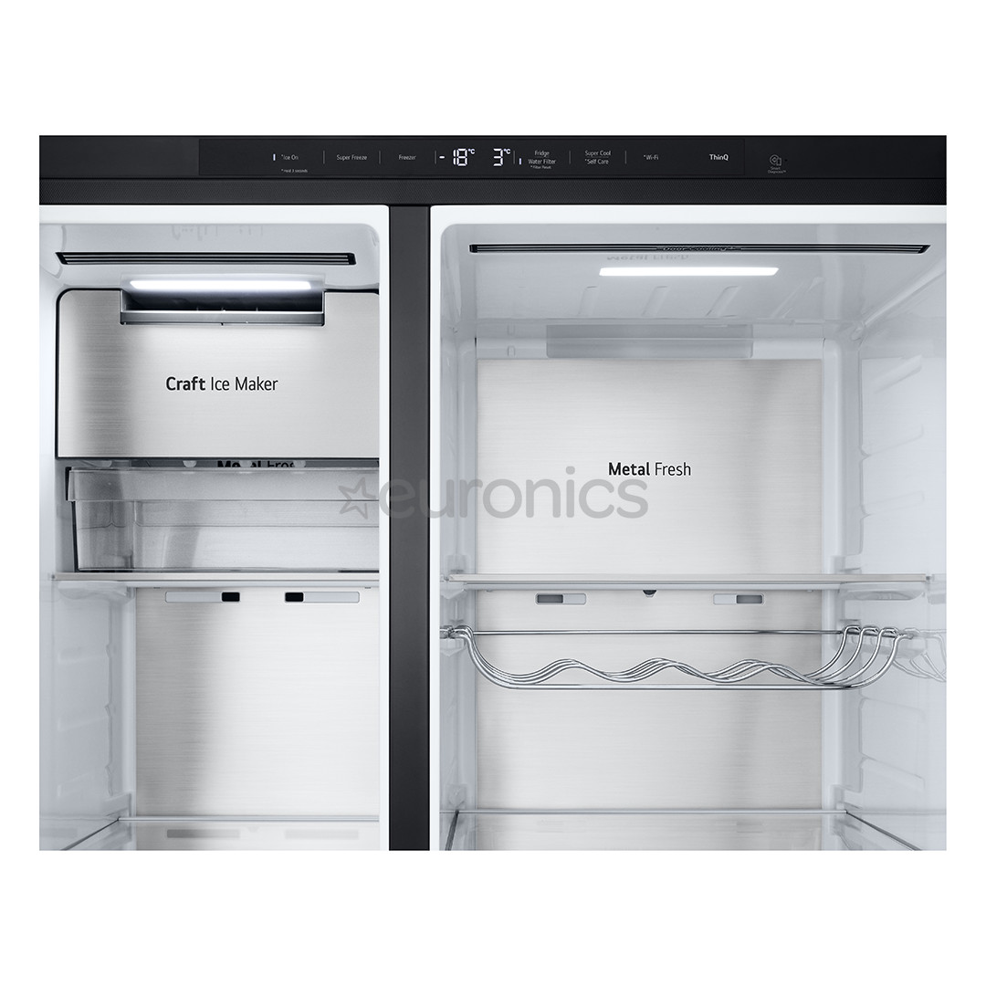 LG, InstaView, 628 л, высота 179 см, черный - SBS-холодильник