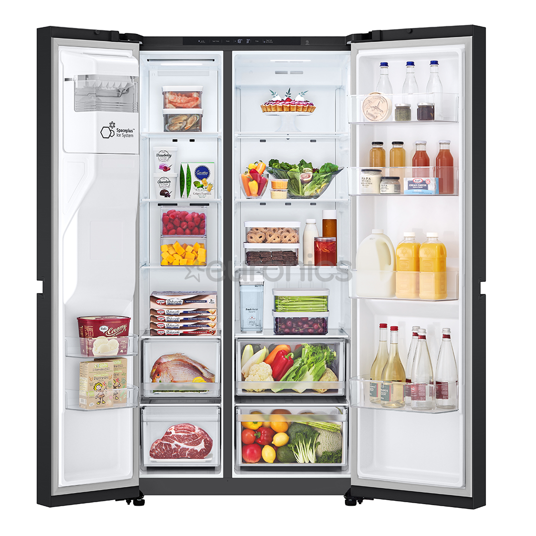 LG, Water & Ice Dispenser, 641 L, height 179 cm, black - SBS-Refrigerator