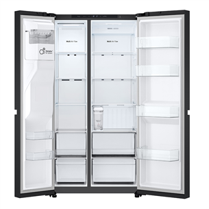 LG, Water & Ice Dispenser, 641 L, height 179 cm, black - SBS-Refrigerator
