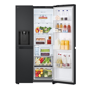 LG, Water & Ice Dispenser, 641 L, height 179 cm, black - SBS-Refrigerator