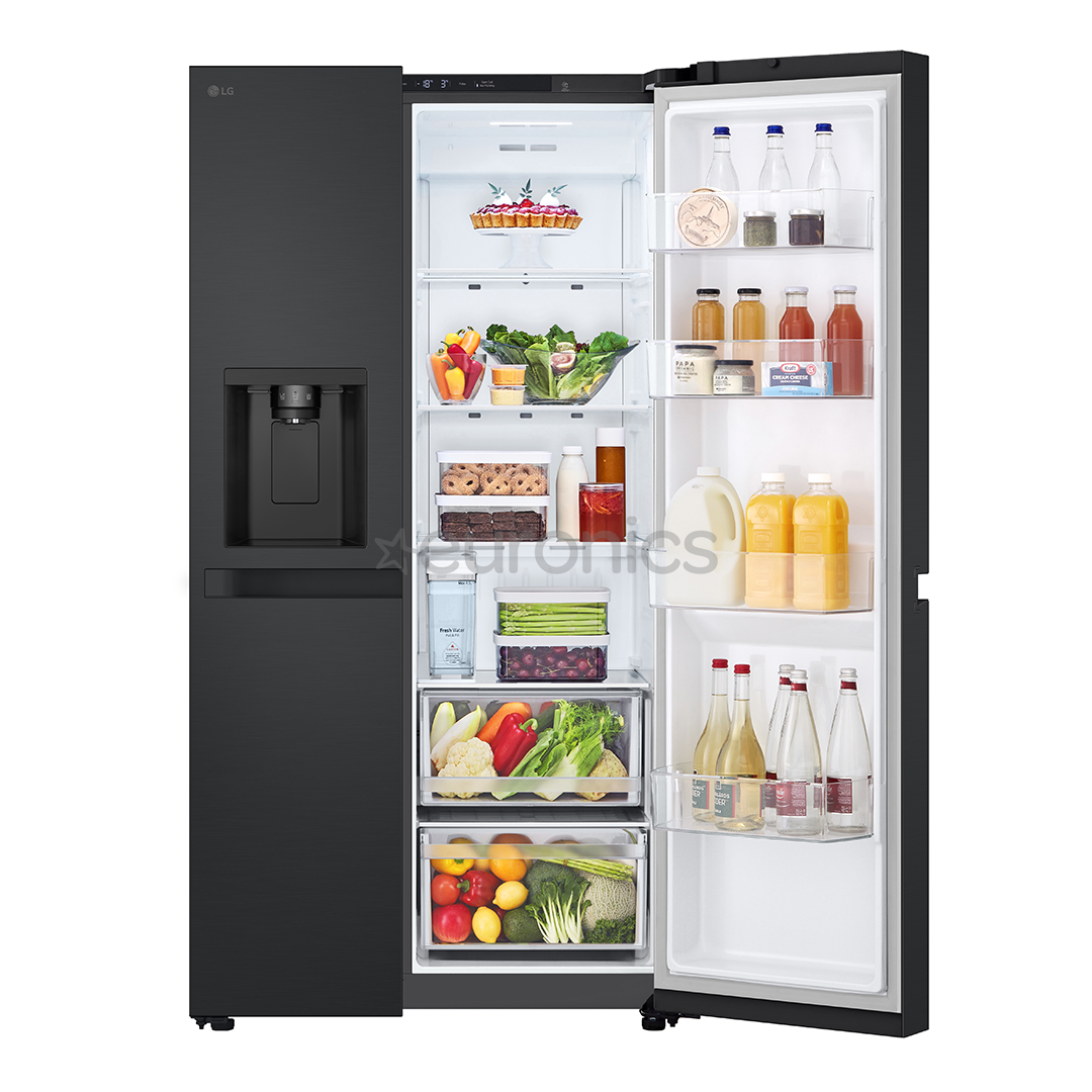 LG, Water & Ice Dispenser, 641 L, height 179 cm, black - SBS-Refrigerator