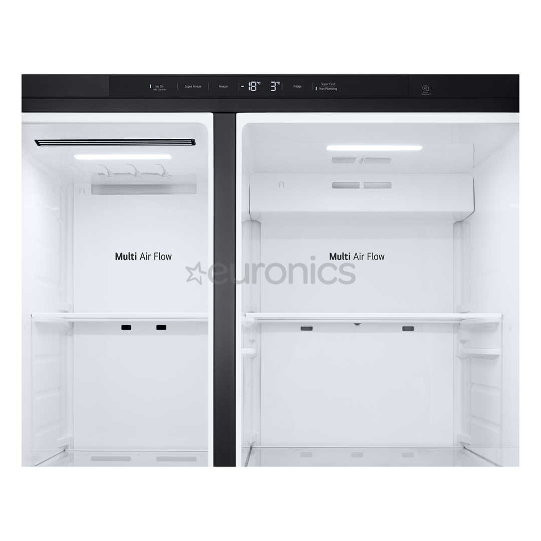 LG, Water & Ice Dispenser, 641 L, height 179 cm, black - SBS-Refrigerator