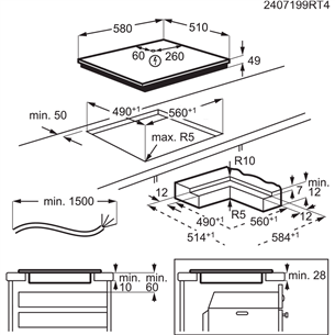 Electrolux 700 SenseBoil, laius 58 cm, must - Integreeritav induktsioonpliidiplaat