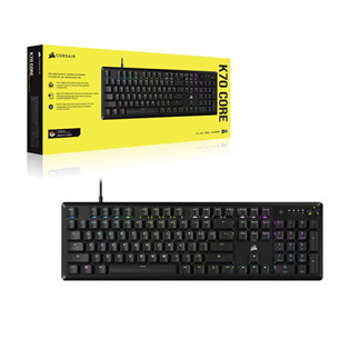 Corsair K70 Core RGB, ENG, must - Klaviatuur